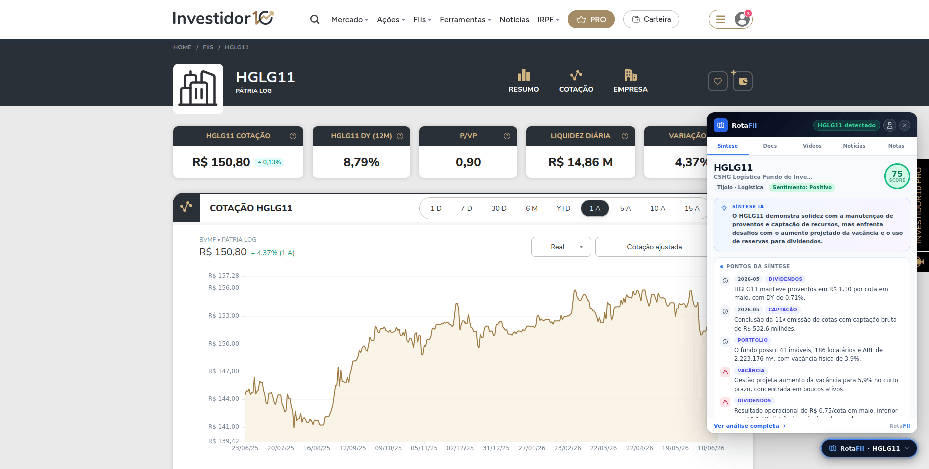 Plugin Midas Investe sobre o Investidor10
